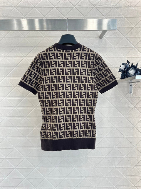 24FW NEW FF jacquard knitted short sleeves